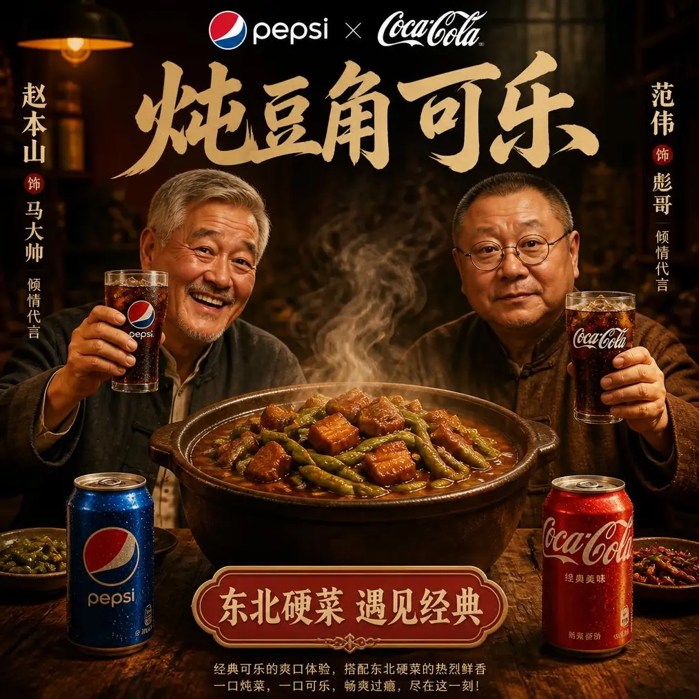 一张广告海报，可口可乐产品宣传图