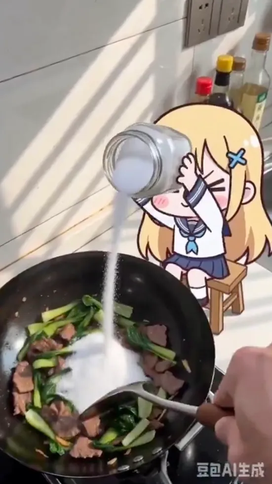 Estilo anime chibi, culinária em primeira pessoa